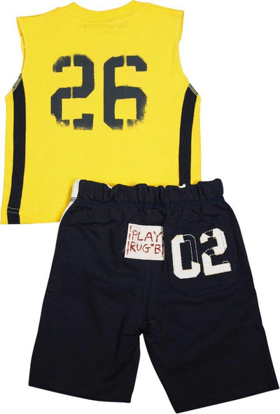 Mish Mish Baby Boys Infant Cotton Knit Sleeveless Tee Short Sets