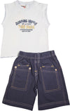 Mish Mish Baby Boys Infant Cotton Knit Sleeveless Tee Short Sets