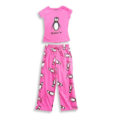 Stupid Factory - Little Girls' Short Sleeve Pant Set, Great For Camp