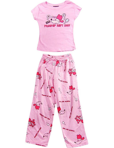 Stupid Factory - Little Girls' Short Sleeve Pant Set, Great For Camp