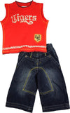 Mish Mish Baby Boys Infant Toddler Sleeveless Denim Jean 2 Piece Pant Sets