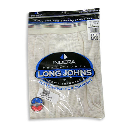 Indera Mens Big & Tall Long Sleeve Traditional Waffle Thermal Long John Pant, 19241