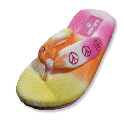 Sole Kool - Girls Terry Cloth Peace Flip Flop