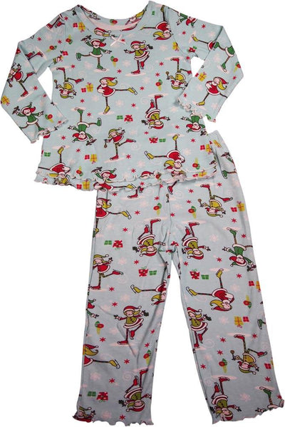 Sara's Prints Girls Long Sleeve Pajamas