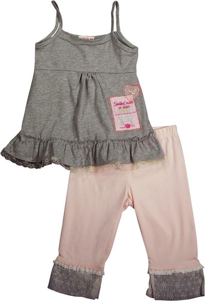 Mish Baby Infant Newborn Girls 2 Piece Sleeveless Capri  Pant Set - 100% Cotton, 16066