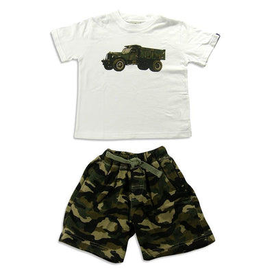 Dogwood - Little Boys Short Sleeve Camouflage Short Set