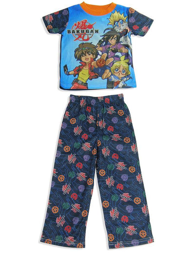 Bakugan Boys Short Sleeve Flame Resistant 2 Piece Sleepwear Lounge Pajama Set, 23796