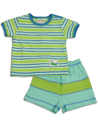 Cloud Mine - Baby Boys Short Sleeve Stripe Short Set