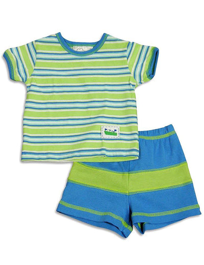 Cloud Mine - Baby Boys Short Sleeve Stripe Short Set