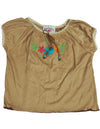 Random Hearts - Little Girls Beige Suede Peasant Top