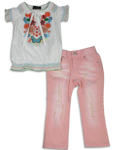 Hannah Banana by Sara Sara - Little Girls' Short Sleeve Legging and Pant Sets