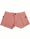 Ave.blu - Little Girls' Corduroy Cargo Short with Frayed Hem