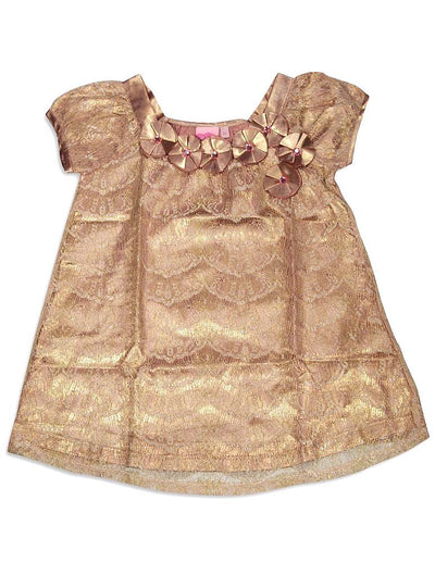 Lipstik - Little Girls Short Sleeve Lace Dress