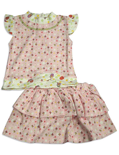 Snopea - Baby Girls Happy Dolls Skirt Set