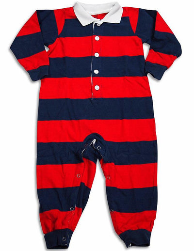 Sara's Prints Baby Infant Toddler Boys One Piece Rugby Coverall Playsuit Pajama, 29826