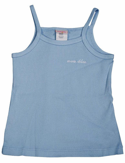 Ave.blu - Little Girls' Ribbed String Tank Top with Emboidered Logo