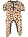 Pepper Toes - Baby Boys Long Sleeve Footed Zoo Pals Coverall