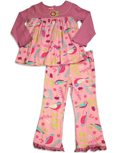 Baby Lulu - Little Girls Long Sleeve Dana Birdie Pant Set