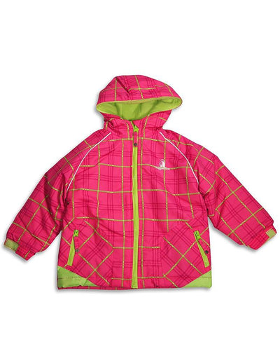 Rugged Bear - Little Girls' Plaid Hooded Winter Jacket