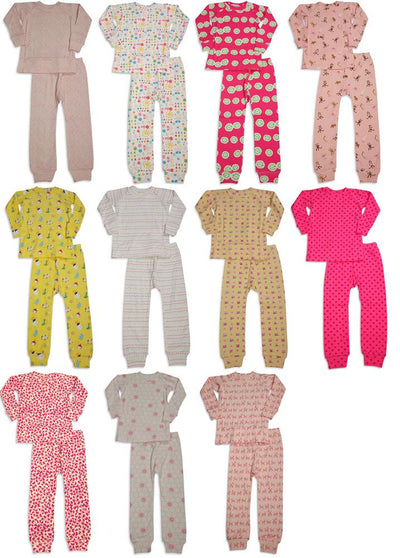 Sweet Potato Toddler & Girls Long Sleeve Cotton Pajama Sets- 11 Prints Available, 30943