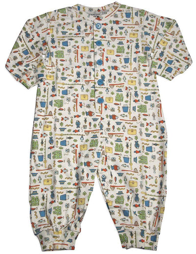 New Potato Baby Infant Boys Long Sleeve Cotton Coverall - 4 Fun Prints Available, 30959