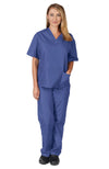 Natural Uniforms - Women's Scrub Set (Assorted Colors, XS-3X) Medical Scrub Top and Pant, Ceil Blue 30987-Large