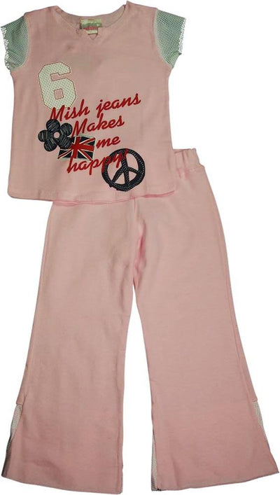 Mish Mish Little Girls 2 Piece Short Sleeve and Sleeveless Pant Sets, 26689