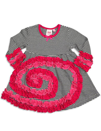 Me Me Me by Lipstik - Baby Girls Long Sleeve Stripe Dress,