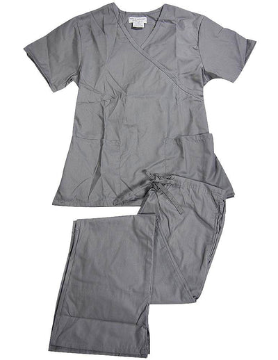 Natural Uniforms - Women's Mock Wrap/Flare Pant Medical Scrubs Set