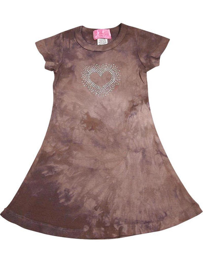 Glitter Girl - Little Girls Short Sleeve Tie Dye Dress