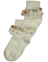 Tic Tac Toe Girls Rollover Beadbop Sock