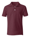 School Uniform Unisex Short Sleeve Pique Knit Shirt By French Toast, Burgundy 31937-8