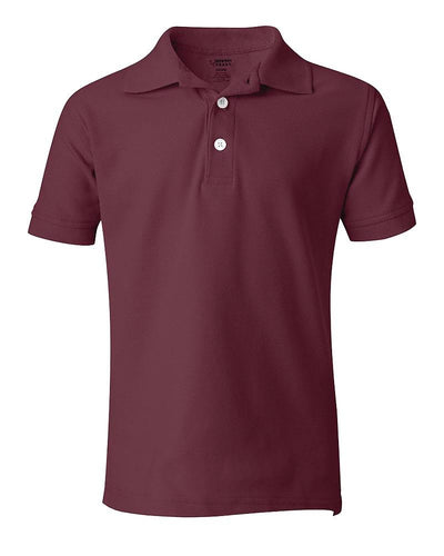 School Uniform Unisex Short Sleeve Pique Knit Shirt By French Toast, Burgundy 31937-8