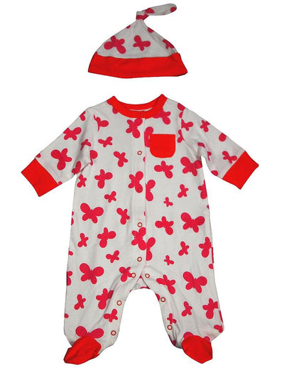 Offspring - Baby Girls Long Sleeve Coverall and Hat