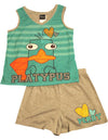 Disney - Little Girls' Phineas and Ferb Sleeveless Shortie Pajamas, Teal, Grey 32232-14/16