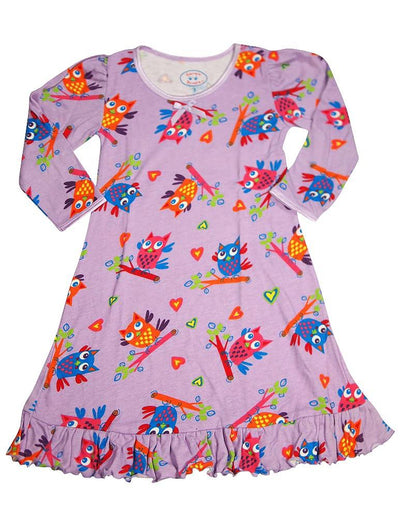 Sara's Prints Toddler Girls Long Sleeve Gown Multi Prints Ruffle Flame Resistant, 32735