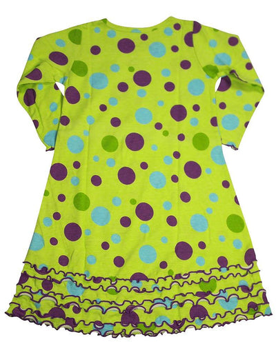 Sara's Prints Toddler Girls Long Sleeve Gown Multi Prints Ruffle Flame Resistant, 32854