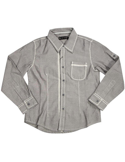 Smash - Little Boys Long Sleeve Western Inspired Shirt - 14 Color Combinations