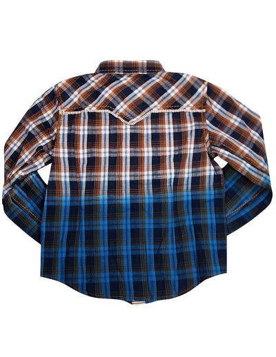 Smash Boys Sizes 4 - 14 Western Style Long Sleeve Button or Snap Down Shirt Top, 32947