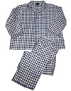 Botony 500 Mens Big Long Sleeve Long Leg Flannel Cotton Sleep Lounge Pajama Set, 33060