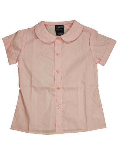 French Toast - Big Girls' Short Sleeve Peter Pan Blouse, Pink 33153-16