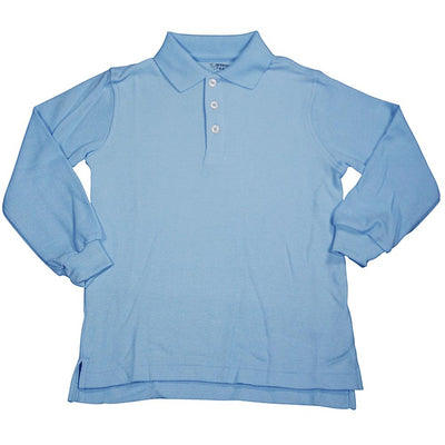 French Toast School Uniform Unisex Long Sleeve Pique Polo Shirt (Sizes 4-20), 33350