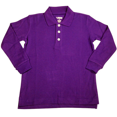 French Toast School Uniform Unisex Long Sleeve Pique Polo Shirt (Sizes 4-20), 33350