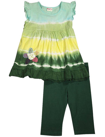 Mish Mish Little Girls 2 Piece Short Sleeve and Sleeveless Pant Sets, 26689