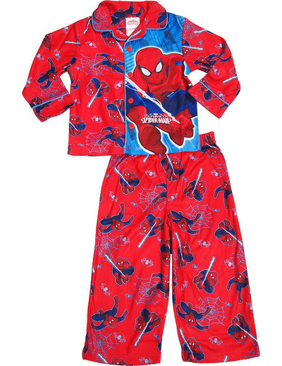 Spiderman Toddler Boys Long Sleeve Button Front Sleepwear Pajama Set, 36257