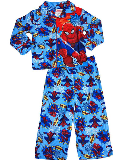 Spiderman Toddler Boys Long Sleeve Button Front Sleepwear Pajama Set, 36257