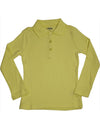 French Toast Girls' Long Sleeve Interlock Polo with Picot Collar