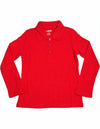 French Toast School Uniform Girls Long Sleeve Interlock Polo Shirt (Sizes 4-20), 33636