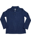 French Toast Girls' Long Sleeve Interlock Polo with Picot Collar