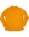 French Toast Girls' Long Sleeve Interlock Polo with Picot Collar